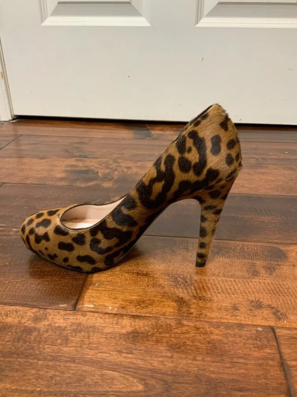 Miu Miu Brown Calf Hair Leopard Print Pump Heels, Size 9 | 39